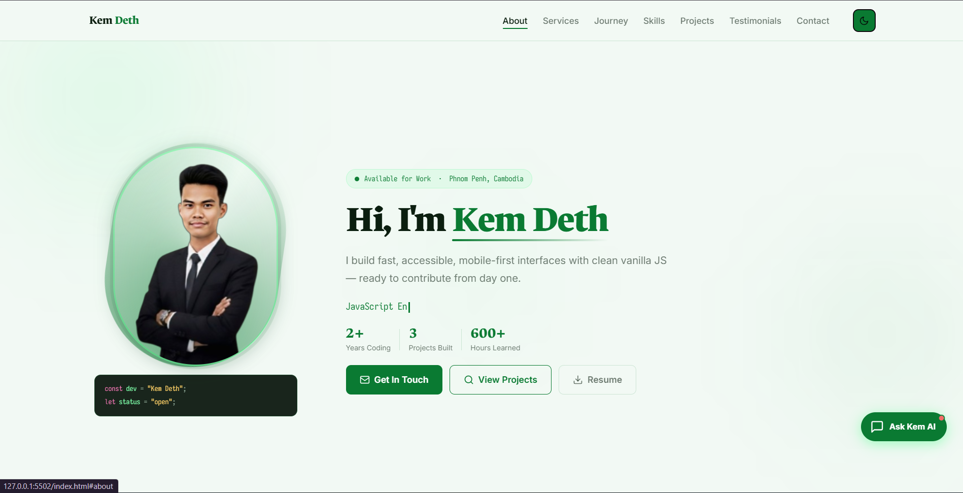 Personal Portfolio Website